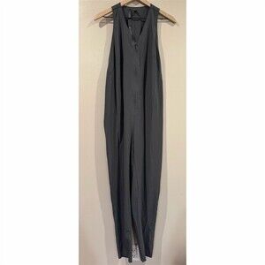 Lululemon Lab Jumpsuit Womens M Gray Sleeveless Zip Front V-Neck Pockets